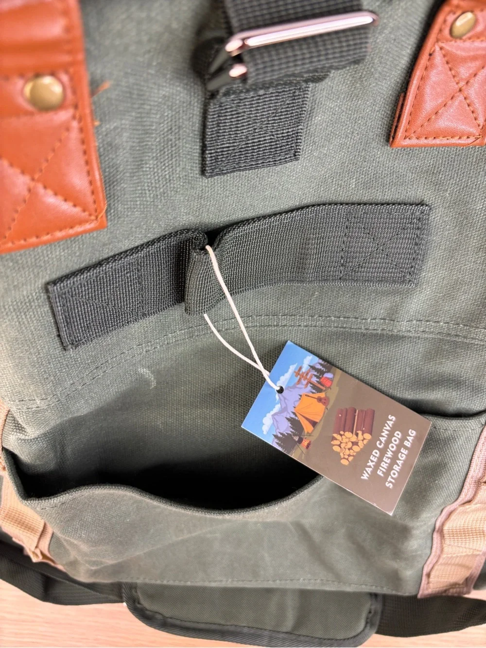 Waxed Durable Canvas Firewood Storage Bag NWT